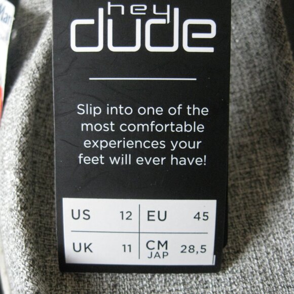 Hey Dude Wally Linen Shoes for Men Size 12 Gray color Iron NWT - Picture 4 of 10